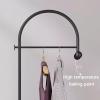 Heavy duty Garment rack Heavy Duty Clothing Rack With Marble Base, 2-in-1 Multifunctional Metal Coat Rack With 2 Hooks, Freestanding Space-saving Clothes Organizer For Bedroom And Office (Black ) view 3