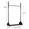 Heavy duty Garment rack Nordic Modern Clothing Rack With Shelves, Black Metal Clothes Rail For Hanging Clothes, 2 In 1 Multifunctional Coat Rack For Bedroom, Heavy Duty Clothes Organizer ( 100X40X165 view 4