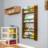 Furpinea Real Wood Handmade Walnut Color Kids Wall Mounted Montessori Bookshelf for Nursery, Bedroom, Living Room (4 Tier, 48" Hx24 W) view 1