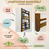 Furpinea Real Wood Handmade Walnut Color Kids Wall Mounted Montessori Bookshelf for Nursery, Bedroom, Living Room (4 Tier, 48" Hx24 W) view 3