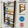 Furpinea Real Wood Handmade Walnut Color Kids Wall Mounted Montessori Bookshelf for Nursery, Bedroom, Living Room (4 Tier, 48" Hx24 W) view 4