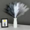 SeptCat 80 Pcs Pampas Grass Decor 21.7" Fluffy Black White Grey Faux Short Pampas Grass Artificial Small Pompas Grass Flower Vase Filler for Home Wedding Decoration view 1