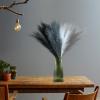 SeptCat 80 Pcs Pampas Grass Decor 21.7" Fluffy Black White Grey Faux Short Pampas Grass Artificial Small Pompas Grass Flower Vase Filler for Home Wedding Decoration view 2