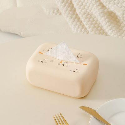 Cream Wind Tissue Box, Silicone Creative Living Room Drawer Box, Bedroom Coffee Table, Napkin Storage Box