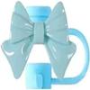 Blue bow Straw Cover for Stanley 40&30 Oz Cup, 10mm Silicone Straw Covers Cap for Stanley Cup Accessories, Cute Straw Topper for Tumblers, Straw Cap Stopper for Reusable Straws Tip LidsDM515 view 1