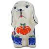 Polmedia Polish Pottery Dog Figurine - Fresh Vegetable Garden Pattern Handmade in Boleslawiec Poland by Ceramika Bona + Certificate of Authenticity view 2