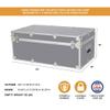 Rhino Large Essential Trunk with Wheels, Camp Footlocker, Dorm Storage view 3