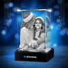 3D Crystal Cube  XXXL Size 57 inch Custom Laser Engraved Photo & Text with LED Base Personalized Keepsake for Pet, Family, Child Elegant Display Gift for Wedding, Anniversary, Celebration view 1