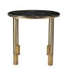 HomeRoots 488553 23 in. Gold & Black Marble & Iron Round End Table view 1