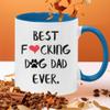 Kropsis Best Fucking Dog Dad Ever - Present Idea from Daughter, Son, Kids, Child - Funny Cup Ceramic Novelty Coffee Mug for Dad, Papa, Men, Him (Blue) view 2