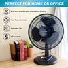 Comfort Zone Oscillating Table Fan Bundle, Adjustable Tilt, Convenient Push Button Controls, Quiet, 12 inch, 3 Speed, Desk Fan, Airflow 7.25 ft/sec, Ideal for Home, Bedroom, Dorm & Office (2-Pack) view 2