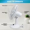 Comfort Zone Oscillating Table Fan Bundle, Adjustable Tilt, Convenient Push Button Controls, Quiet, 12 inch, 3 Speed, Desk Fan, Airflow 7.25 ft/sec, Ideal for Home, Bedroom, Dorm & Office (2-Pack) view 3