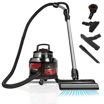 Filter Queen Majestic Surface Cleaner, Red, Canister Vacuum with Bagless Cyclonic Action, The Ultimate All-in-One Cleaning Machine