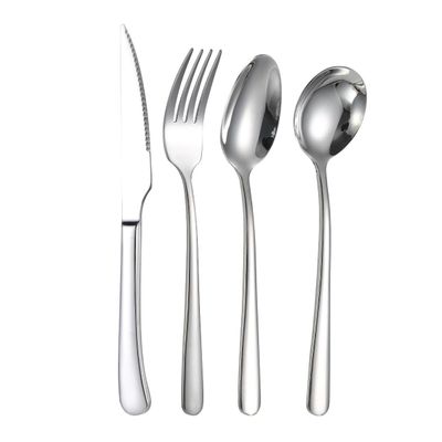 GOODJAYVEN Silverware Flatware Set, 4/16/24/32/40/48 Pieces Thickened 304 Stainless Steel Cutlery Set Hotel Steak Knife Spoon Fork Cutlery(Size:32 Pieces)