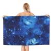 QHWLR Blue Universe Space Galaxy Print Microfiber Absorbent Beach Towel Yoga Gym Sports,Travel Camping (52" x 32") view 2