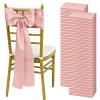 YMHPRIDE 60 PCS Rose Gold Satin Chair Sashes, 7x108 Inch Ties Chair Bows view 1