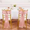 YMHPRIDE 60 PCS Rose Gold Satin Chair Sashes, 7x108 Inch Ties Chair Bows view 4