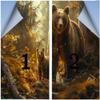 Abstract Bear Frosted Window Film Coverings Natural Wild Animal Rustic Mountain Forest Window Privacy Film Self-Adhesive Glass Film Decorative Sticker Frosted for Home Bathroom 35.4Wx63L-inch x2 Pcs view 3