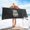 TIPKMRLE This is What an Amazing Mom Looks Like Microfiber Beach Towel Large Quick Drying Sand Free Beach Towel, for Beach, Swimming Pool, Camping, Black view 1