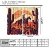 Western Darkening Window Drapes Wild West Cowboy Desert Cactus Sunset Rod Pocket Blackout Grunge Design Curtains for Bedroom Living Room Decor 63" W X 63" L view 2