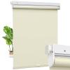 Pasoun No Drill Cordless Roller Shades No Tools 100% Blackout Roller Windows Blinds Waterproof Fabric Privacy Blinds Thermal Insulated Tension Shades for Home Office (Beige, 31" W x 56" H) view 1