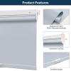 Pasoun No Drill Cordless Roller Shades No Tools 100% Blackout Roller Windows Blinds Waterproof Fabric Privacy Blinds Thermal Insulated Tension Shades for Home Office (Beige, 31" W x 56" H) view 4