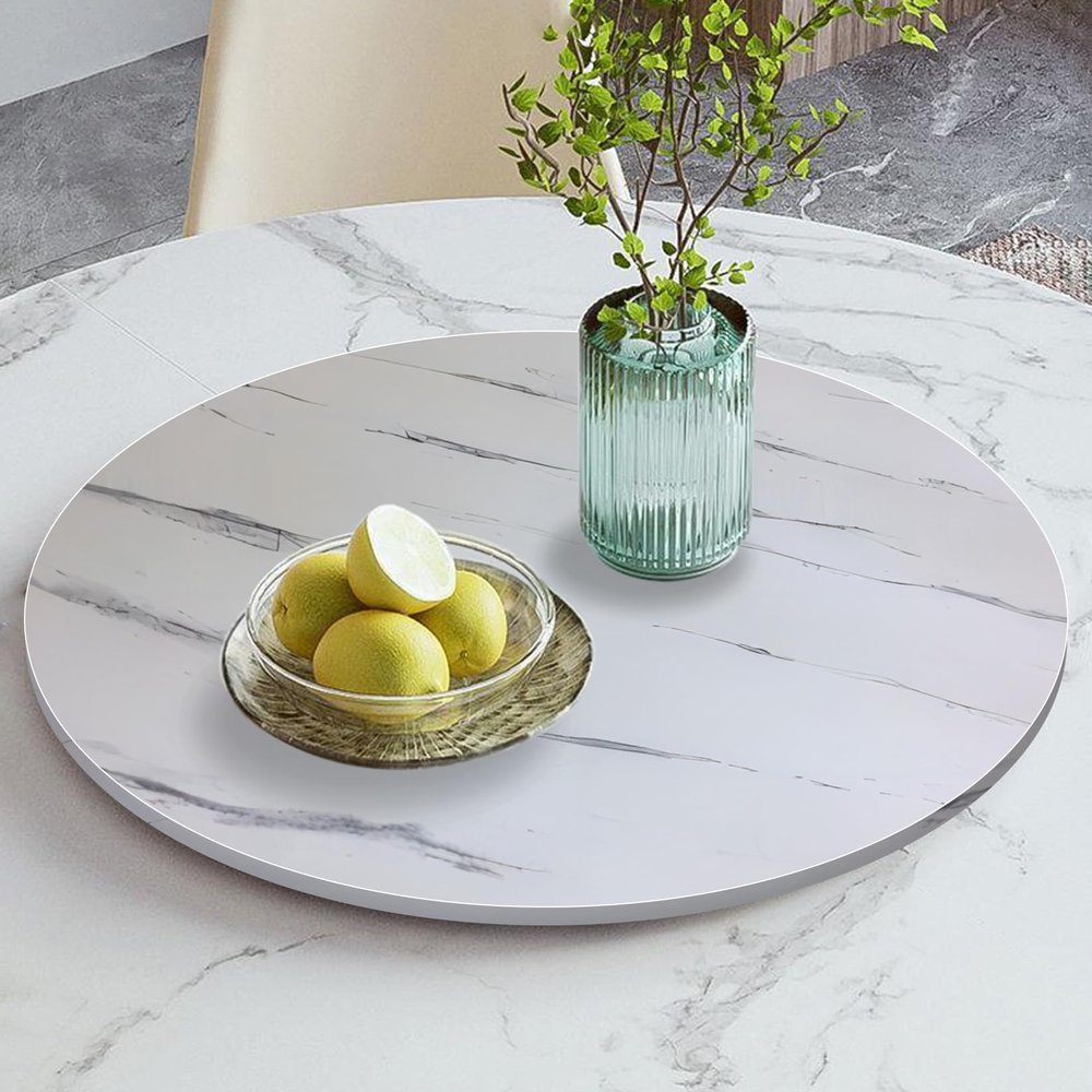 ESOYAWE Round Rotating Serving Plate 20 24 28 32 36 39 in Wooden Dining Table Swivel Plate, 360 Smooth Rotation Easy to Share Food Tabletop Lazy Susan Turntable
