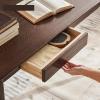 thalo Home Office Desk All Solid Wood Desk Nordic Oak Black Walnut Color Computer Desk Simple Study Desk Living Room Tea Table Modern Simple Table(Color:900 * 500 * 750mm) view 4