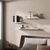 Kultilanda Floating Shelves 24 Inch Wall Shelf Solid Wood Mounted Storage for Bedroom Living Room Set of 3, White Wall Shelves view 3