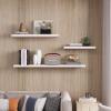 Kultilanda Floating Shelves 24 Inch Wall Shelf Solid Wood Mounted Storage for Bedroom Living Room Set of 3, White Wall Shelves view 4
