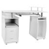 thalo Home Office Desk Multifunctional Desktop Computer Desk with Drawer Storage and Keyboard Tray Workstation Writing Desk Home Office Desk Modern Simple Table(Color:White) view 1