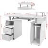 thalo Home Office Desk Multifunctional Desktop Computer Desk with Drawer Storage and Keyboard Tray Workstation Writing Desk Home Office Desk Modern Simple Table(Color:White) view 3