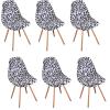 BSYMDH 6PCS Printed Shell Chair Covers Mid Century Modern Dining Chair Covers Shell Chair Cover Lounge Armless Chair Cover Armless Chair Protector Stretch Slipcovers for Dining Room,01 view 1