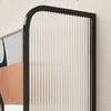 CraftThink Modern Wall Room Divider, Freestanding Screen Wall Privacy Screens with Translucent Glass and Iron Frame, for Shared Room, Entryway, Workspace, 23.5" W x 71" H Black view 4