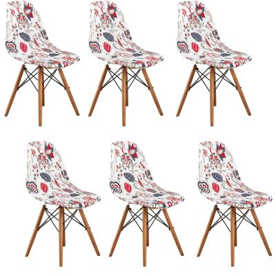 BSYMDH 6PCS Printed Shell Chair Covers Mid Century Modern Dining Chair Covers Shell Chair Cover Lounge Armless Chair Cover Armless Chair Protector Stretch Slipcovers for Dining Room,29