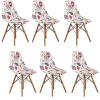 BSYMDH 6PCS Printed Shell Chair Covers Mid Century Modern Dining Chair Covers Shell Chair Cover Lounge Armless Chair Cover Armless Chair Protector Stretch Slipcovers for Dining Room,29 view 1