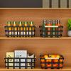Large Metal Farmhouse Baskets,4 Packs Pantry Storage Baskets,Matte Black Food Organizer Storage Bin Basket with Wood Handles for Kitchen Cabinets Shelf Pantry view 2