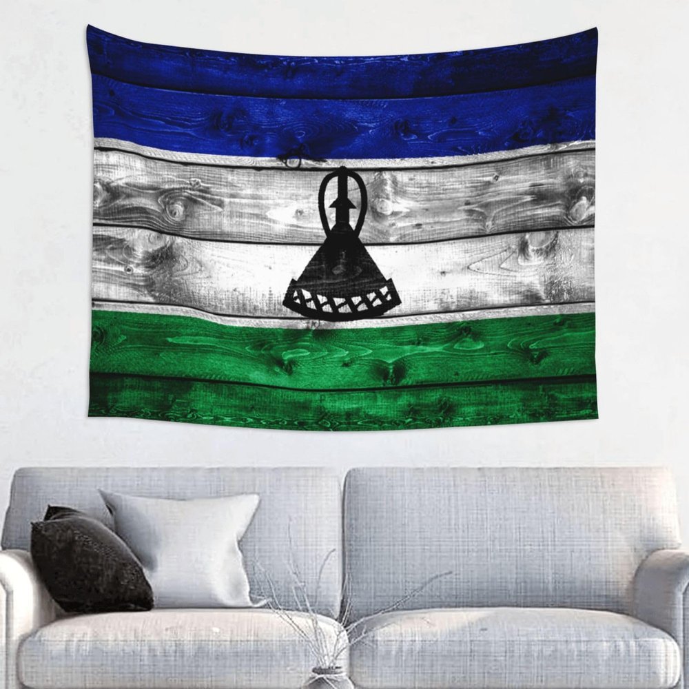 QFZ Flag of Lesotho Durable Versatile 29x37in Tapestry Charm