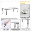 Kootlena 47" Rectangle Marble Coffee Table, Luxury White Marble Center Table with Silver Mirror Finish Stainless Steel Legs, Elegant Coffee Table Cocktail Table for Living Room Office view 4
