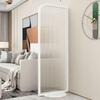 CraftThink Modern Wall Room Divider, Freestanding Screen Wall Privacy Screens with Translucent Glass and Iron Frame, for Shared Room, Entryway, Workspace, 19.5" W x 71" H White view 1