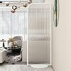 CraftThink Modern Wall Room Divider, Freestanding Screen Wall Privacy Screens with Translucent Glass and Iron Frame, for Shared Room, Entryway, Workspace, 19.5" W x 71" H White view 3