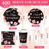 Sunnychicc 50 Guests Happy Retirement Party Paper Plates Napkins and Cups view 2