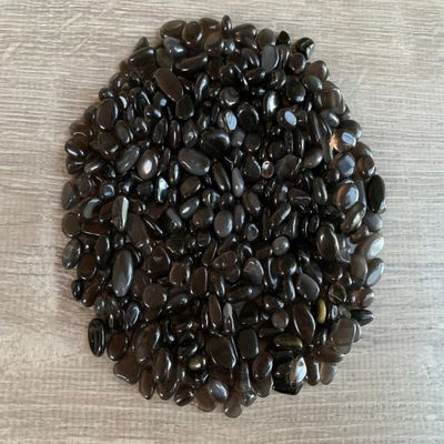 2 oz Lot Natural Black Obsidian Semi Tumbled Gemstone Chips, Crushed Mini Crystals, Undrilled Crystal Chips (Black Obsidian)