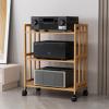 CHZDPP 3-Tiers Audio Rack Cabinet with Adjustable Shelf, Mobile Corner TV Stand/Record Player Stereo Cabinet, Entertainment Stereo Components Rack(Size:55cm/21.7in) view 2