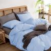 1Pcs 100% Egyptian Cotton Duvet Cover 1000 TC Soft Smooth Hotel Luxury Bedding Duvet Cover with Zipper Closure and Corner Ties Super King Size (116" x 98") Inch, Light Blue Solid view 2