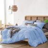 1Pcs 100% Egyptian Cotton Duvet Cover 1000 TC Soft Smooth Hotel Luxury Bedding Duvet Cover with Zipper Closure and Corner Ties Super King Size (116" x 98") Inch, Light Blue Solid view 4