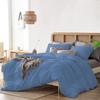 1Pcs 100% Egyptian Cotton Duvet Cover 1000 TC Soft Smooth Hotel Luxury Bedding Duvet Cover with Zipper Closure and Corner Ties Oversized Queen Size (98" x 98") Inch, Medium Blue Solid view 4