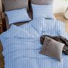 1Pcs 100% Egyptian Cotton Duvet Cover 1000 TC Soft Smooth Hotel Luxury Bedding Duvet Cover with Zipper Closure and Corner Ties Oversized Queen Size (98" x 98") Inch, Light Blue Stripe view 1
