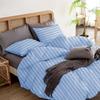 1Pcs 100% Egyptian Cotton Duvet Cover 1000 TC Soft Smooth Hotel Luxury Bedding Duvet Cover with Zipper Closure and Corner Ties Oversized Queen Size (98" x 98") Inch, Light Blue Stripe view 2
