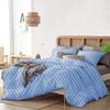 1Pcs 100% Egyptian Cotton Duvet Cover 1000 TC Soft Smooth Hotel Luxury Bedding Duvet Cover with Zipper Closure and Corner Ties Oversized Queen Size (98" x 98") Inch, Light Blue Stripe view 3